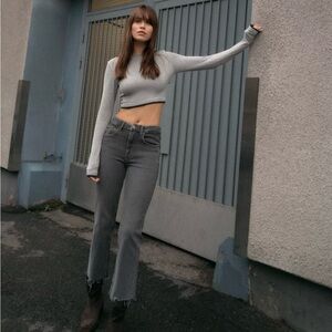 NEW Zara High Rise Crop Flare Jeans